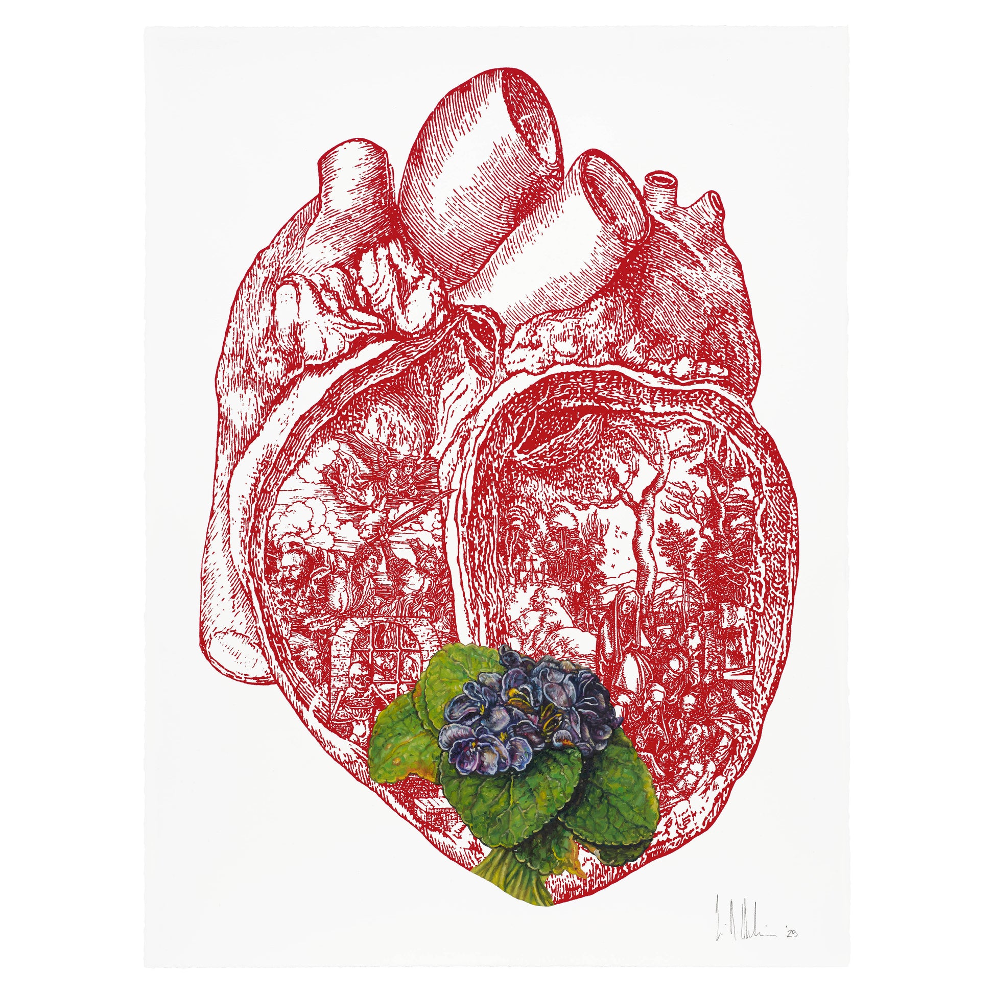 Eric Helvie, Little Heart (Violet Bouquet After Dürer) 