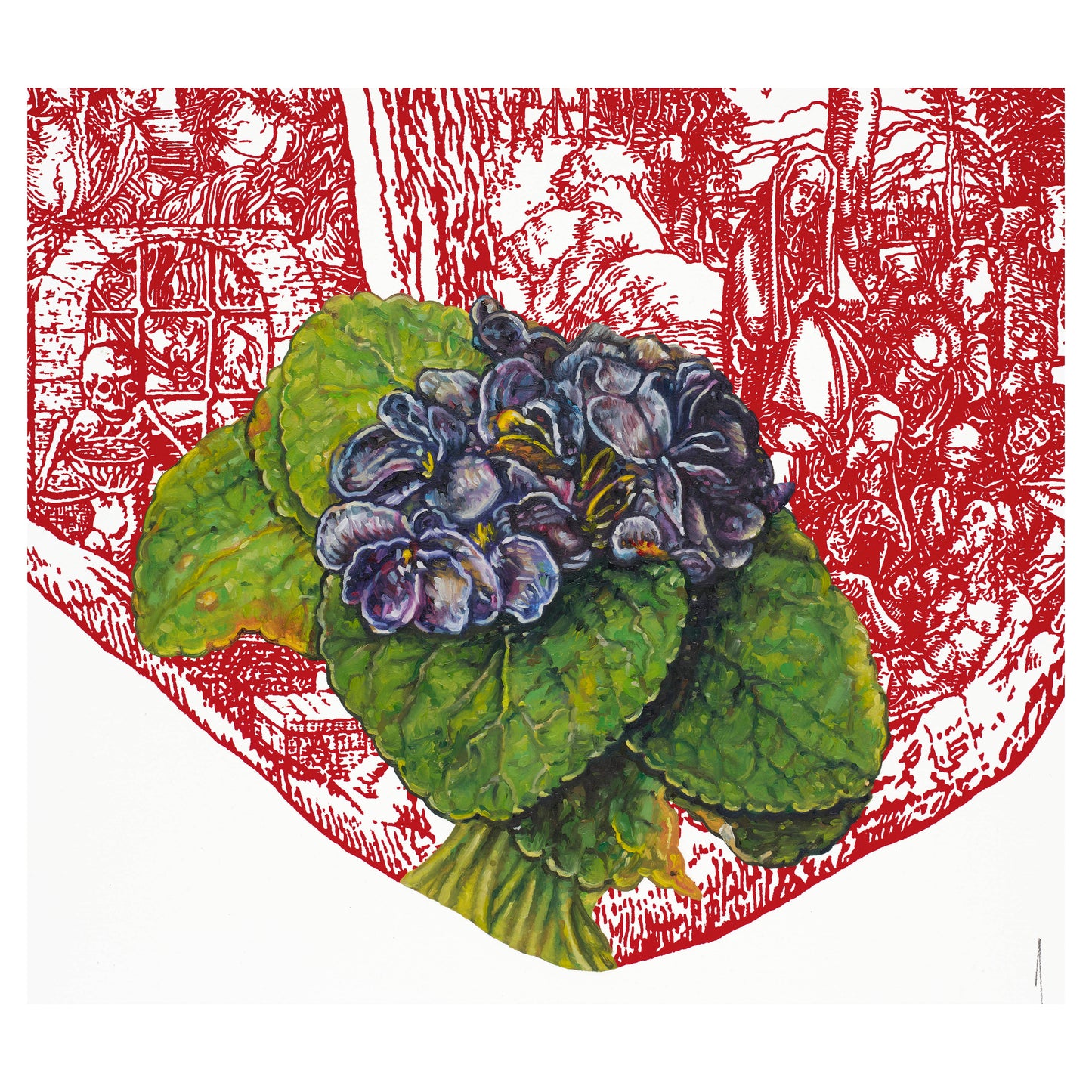Eric Helvie, Little Heart (Violet Bouquet After Dürer) 