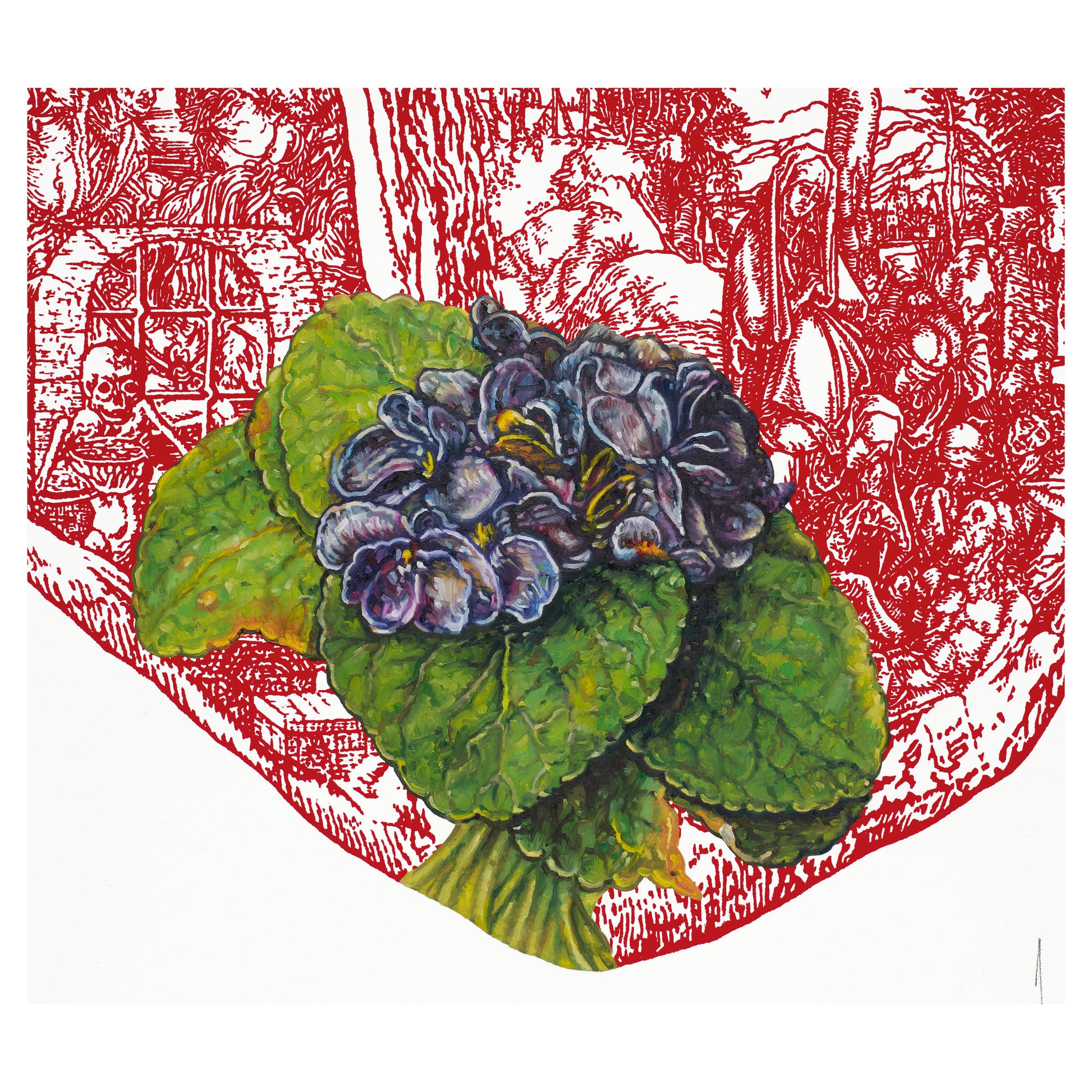 Eric Helvie, Little Heart (Violet Bouquet After Dürer) 