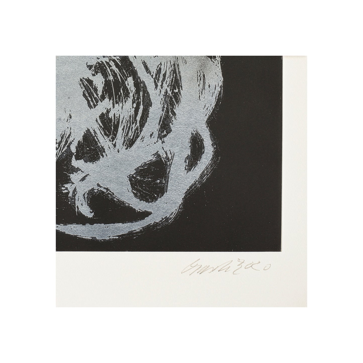 Georg Baselitz limited edition print Erica Dadagon from 2020. Two-color aquatint on Hahnemühle büitten paper (300g), with full margins. Edition of 100.