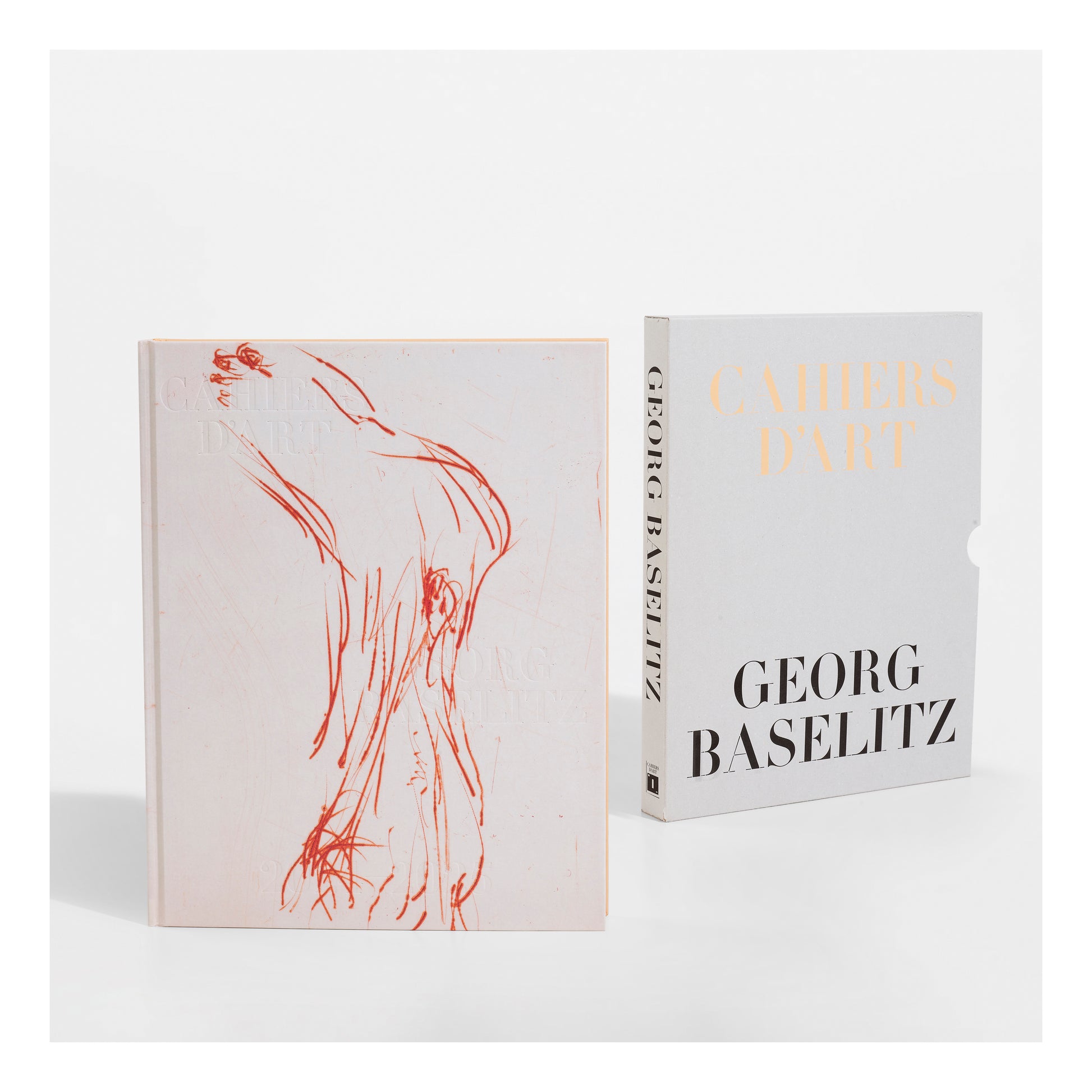 Cahiers d'Art: Georg Baselitz, 2025
272 Page hardcover monograph contained within the printed carboard slipcase, each book accompanied by 3 posters folded inside the book (as issued). Limited edition of 100, published by Cahier's d'art, Paris, France.